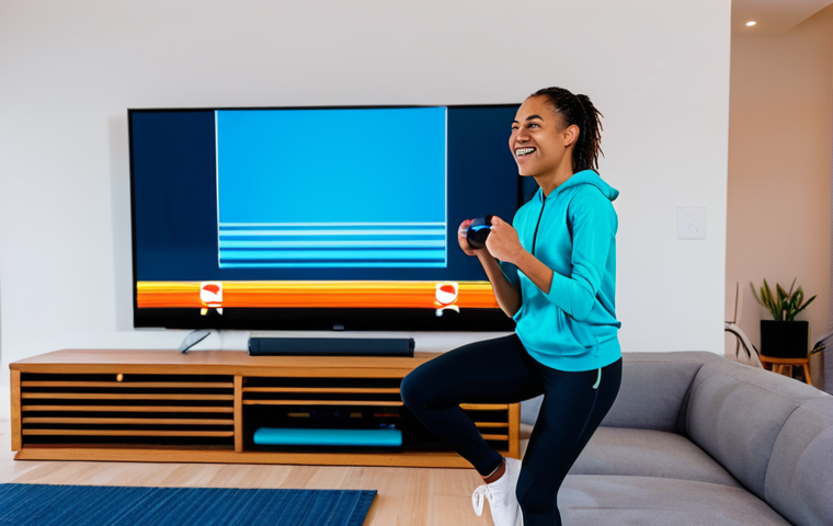 **Image Prompt:** A person enthusiastically playing "Ring Fit Adventure" on a Nintendo Switch in their living room, fully clothed in athletic wear, appropriate attire, safe for work, perfect anatomy, natural proportions, bright and colorful lighting, family-friendly, showcasing the fun of exercise gaming, living room setting. professional, modest.